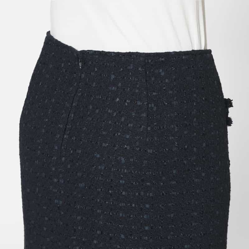 BARNEYS NEW YORK セットアップ ツイード素材タイトスカート NAVY