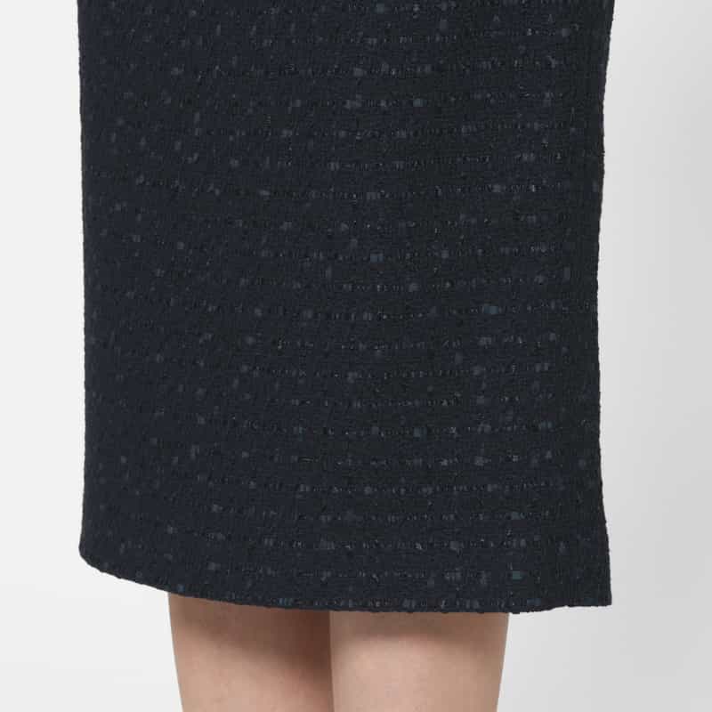 BARNEYS NEW YORK セットアップ ツイード素材タイトスカート NAVY