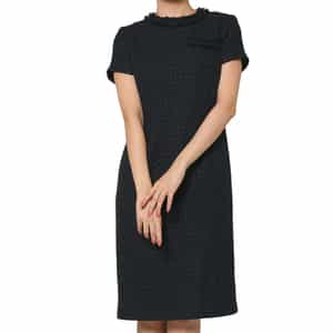 セットアップ ツイード素材ハーフスリーブドレス