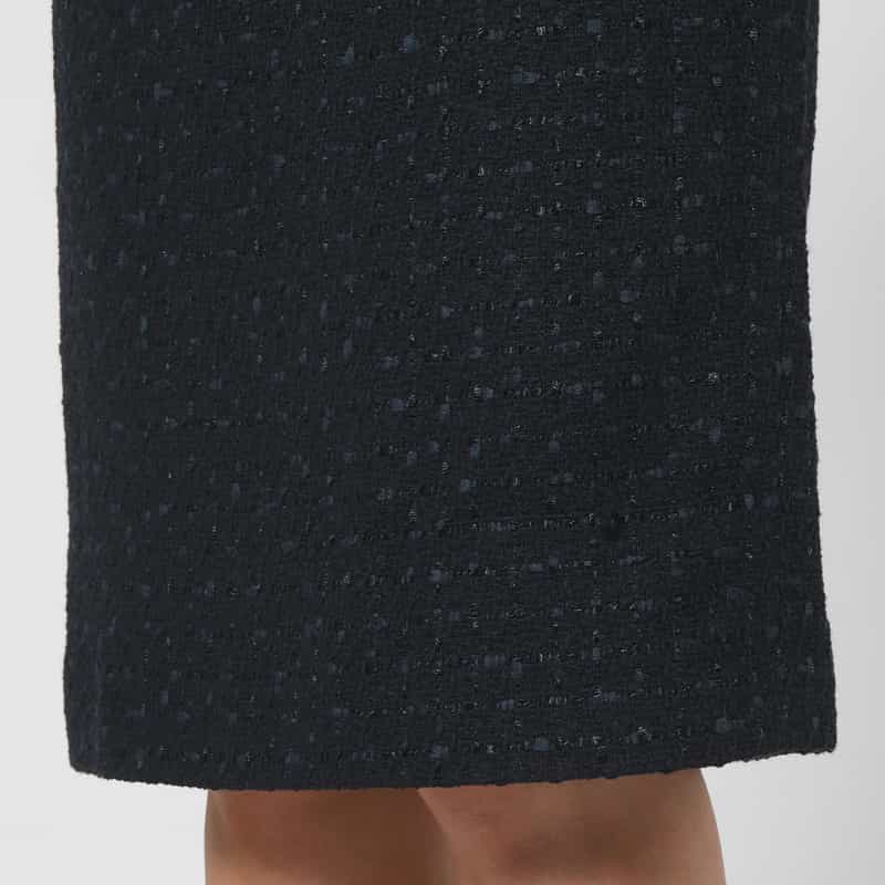 BARNEYS NEW YORK セットアップ ツイード素材ハーフスリーブドレス NAVY