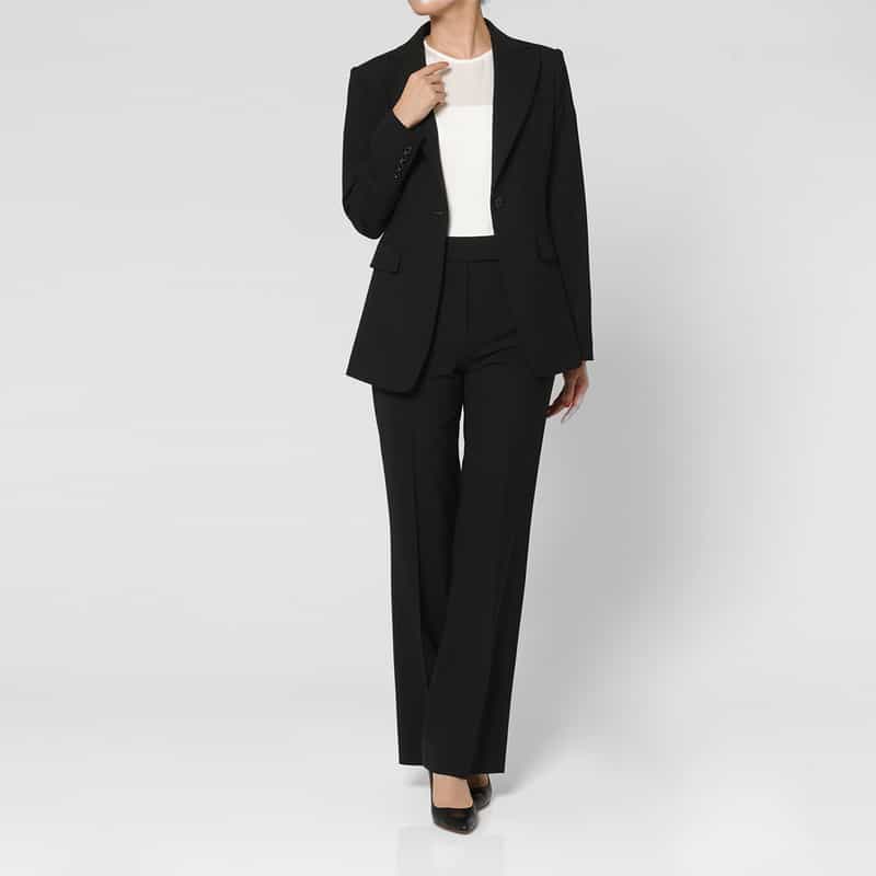 BARNEYS NEW YORK セットアップ トロピカルウール素材 ブーツカットパンツ BLACK