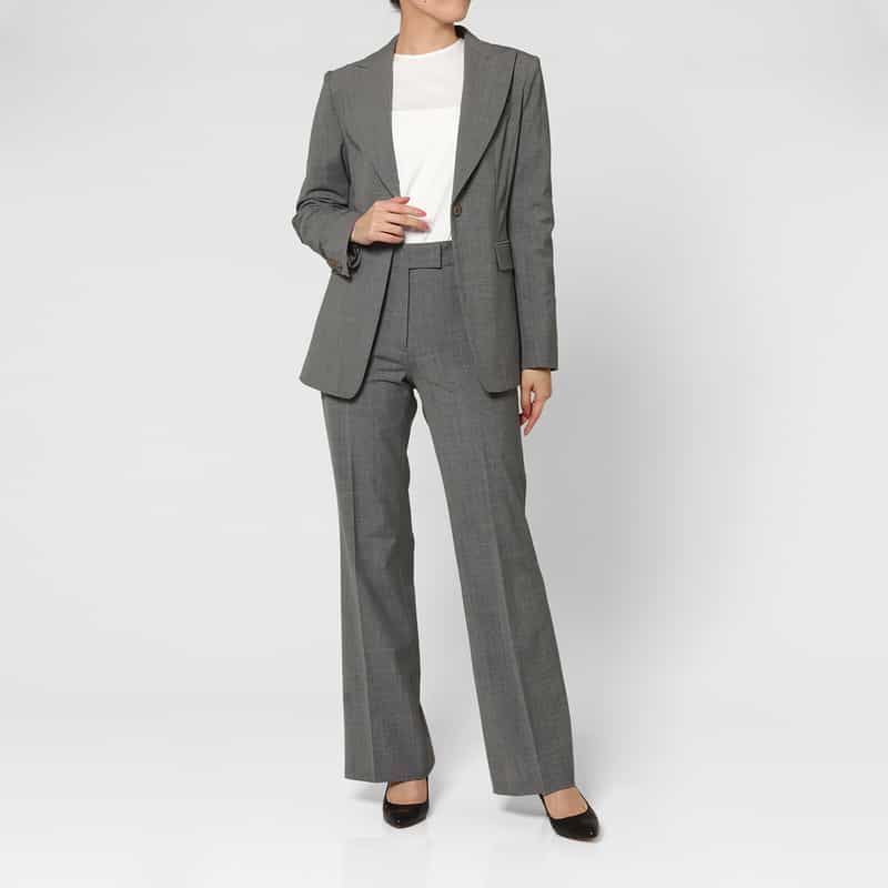 BARNEYS NEW YORK セットアップ トロピカルウール素材 ブーツカットパンツ LIGHT GRAY