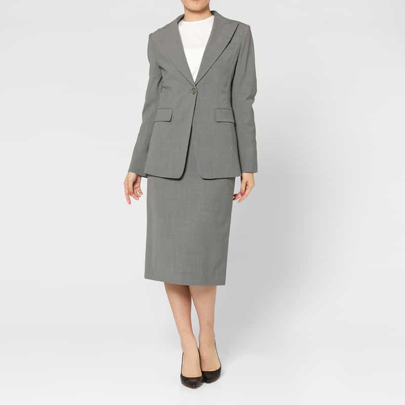 BARNEYS NEW YORK セットアップ トロピカルウール素材 タイトスカート LIGHT GRAY