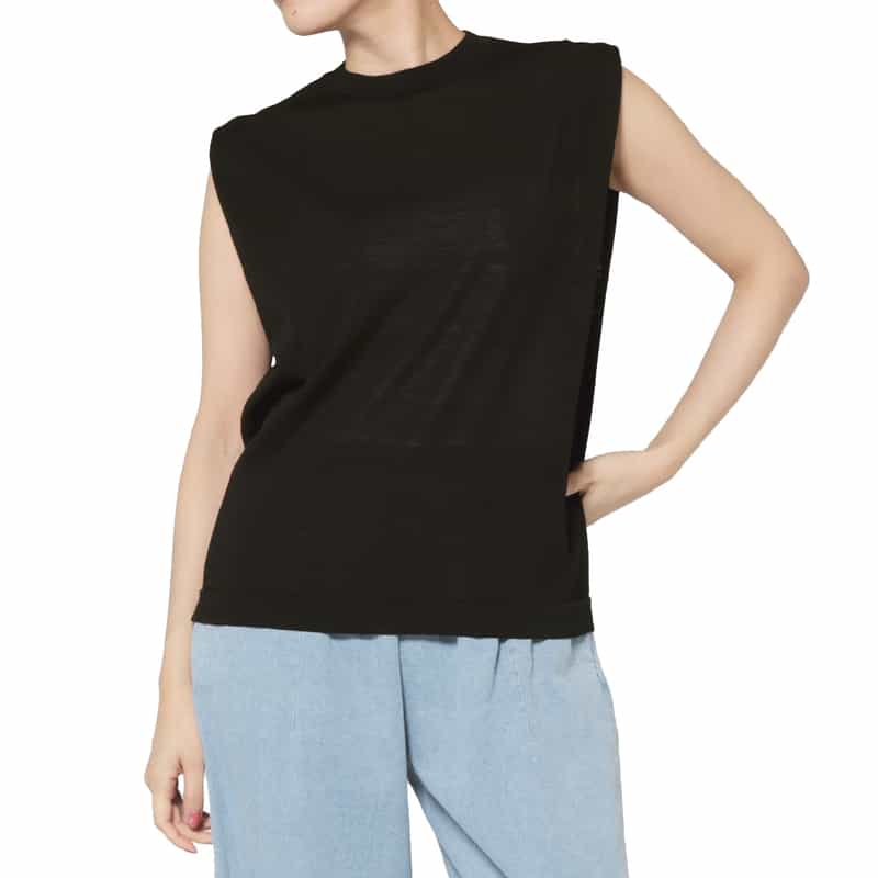 PIPPIOLINO PIPPIOLINO＜ピッピオリーノ＞ ノースリーブニットプルオーバー BLACK