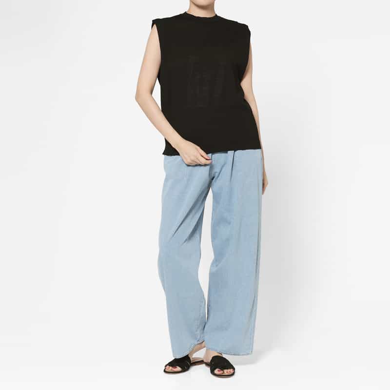 PIPPIOLINO PIPPIOLINO＜ピッピオリーノ＞ ノースリーブニットプルオーバー BLACK