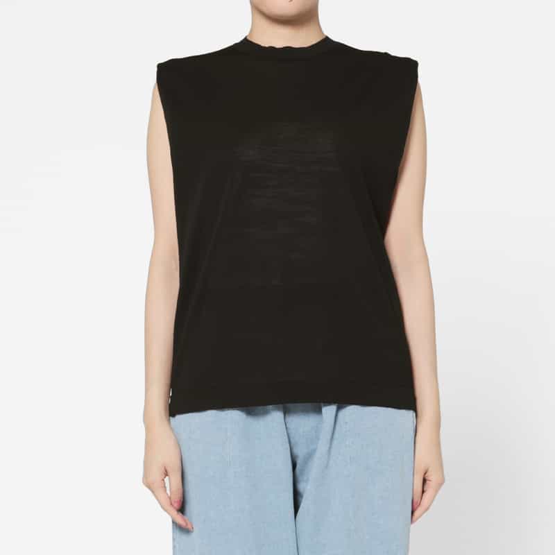 PIPPIOLINO PIPPIOLINO＜ピッピオリーノ＞ ノースリーブニットプルオーバー BLACK