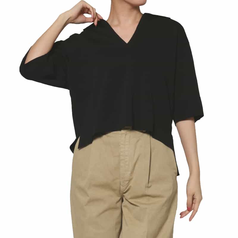 PIPPIOLINO PIPPIOLINO＜ピッピオリーノ＞ スキッパーニットプルオーバー BLACK