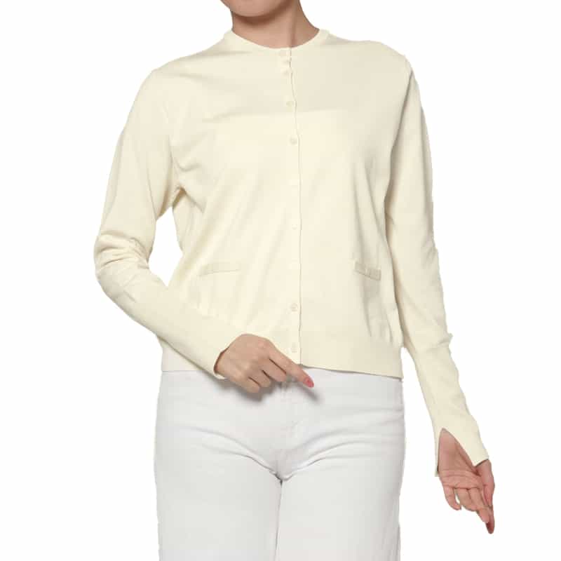 PIPPIOLINO PIPPIOLINO＜ピッピオリーノ＞ バーニーズ　ニューヨーク限定 クルーネックニットカーディガン WHITE