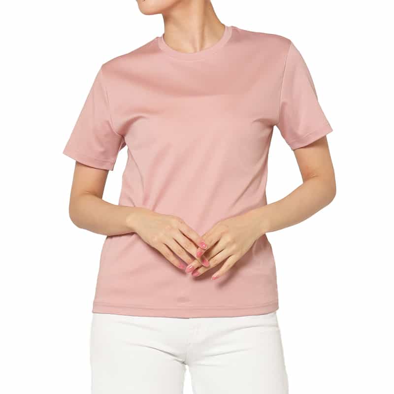BARNEYS NEW YORK ウォッシャブル スムースコットンTシャツ（アルビニ社製コットン使用） PINK