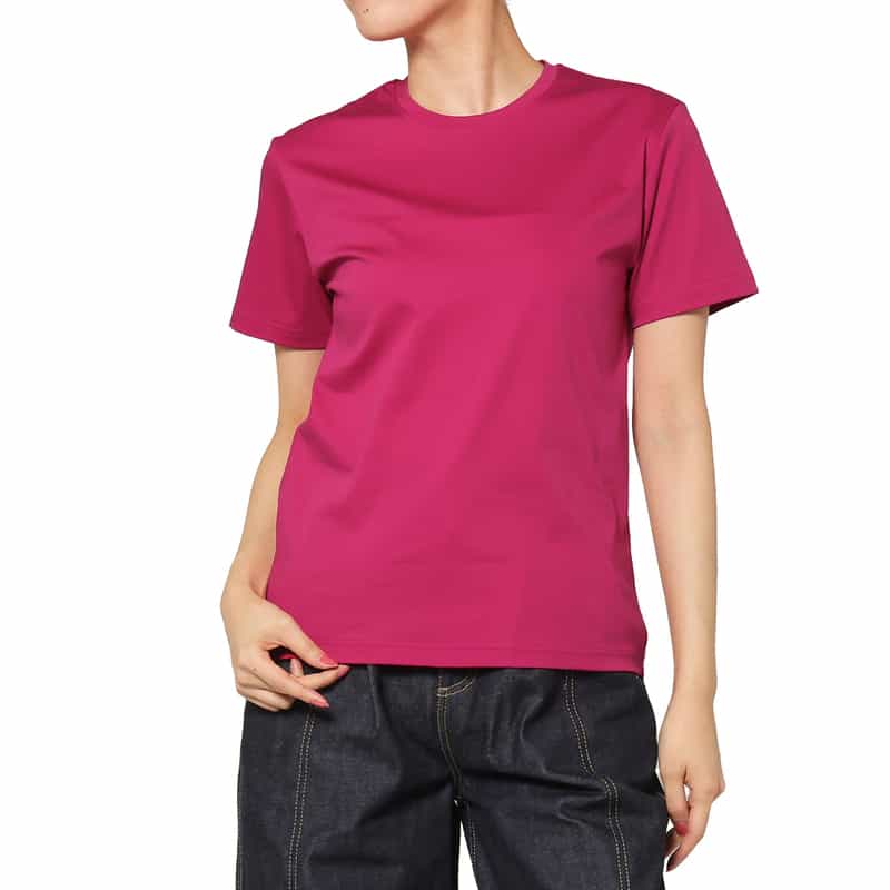 BARNEYS NEW YORK ウォッシャブル スムースコットンTシャツ（アルビニ社製コットン使用） FUCHSIA