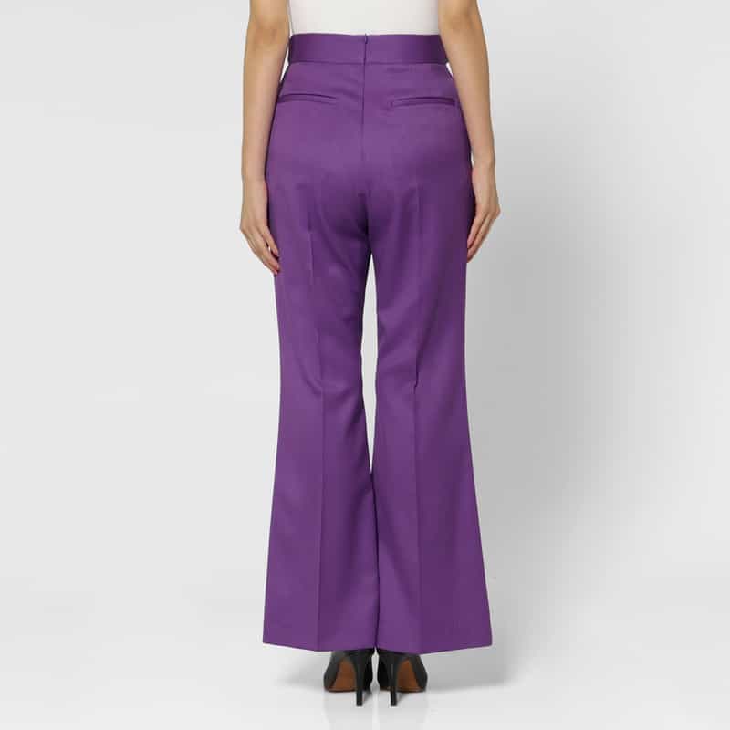 BARNEYS NEW YORK ゴールドボタン センタータックパンツ PURPLE