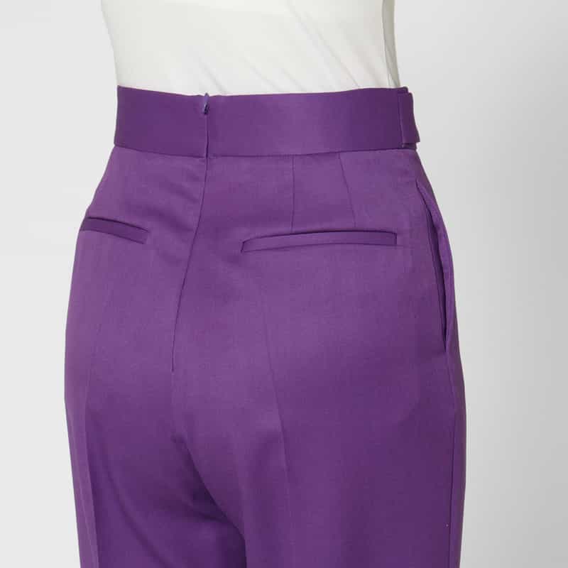 BARNEYS NEW YORK ゴールドボタン センタータックパンツ PURPLE