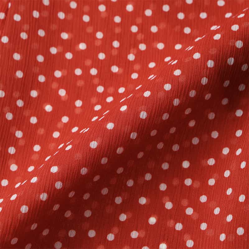 BARNEYS NEW YORK ウォッシャブル ドットプリント シアー素材ボウタイブラウス RED