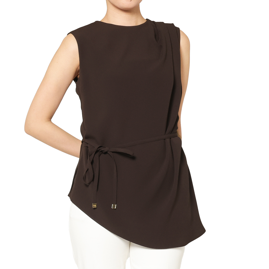 アシンメトリーデザイン ドレープブラウス