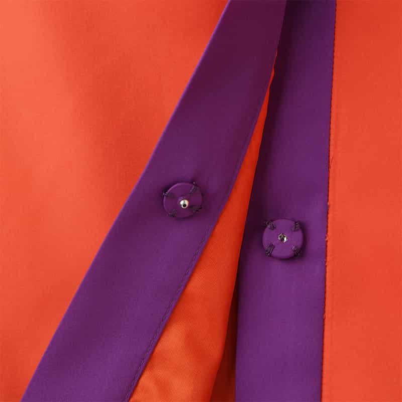 BARNEYS NEW YORK ウォッシャブル バイカラーフレアスカート ORANGE
