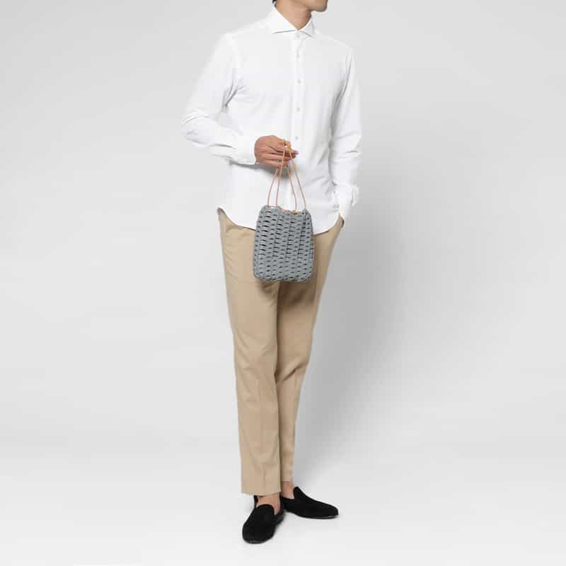 IL MICIO IL MICIO＜イル ミーチョ＞ 巾着バッグ "BOHOSACCHETTO" GRAY