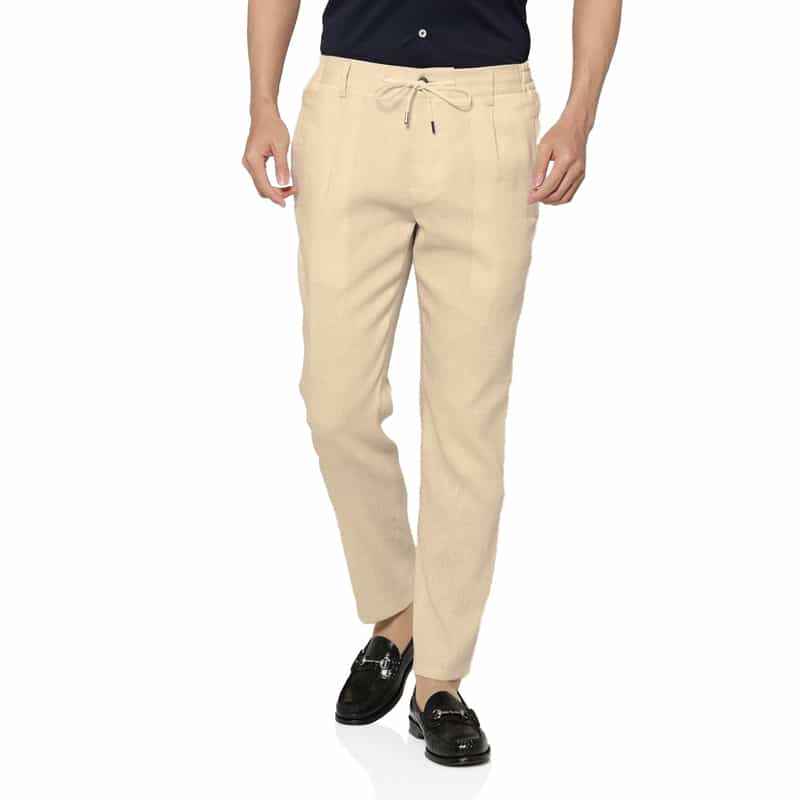 BERNARDO GIUSTI BERNARDO GIUSTI＜ベルナルド ジュスティ＞ バーニーズ　ニューヨーク限定リネンウール素材ストレッチパンツ BEIGE