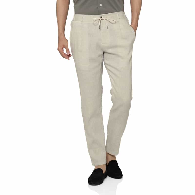 BERNARDO GIUSTI BERNARDO GIUSTI＜ベルナルド ジュスティ＞ バーニーズ　ニューヨーク限定リネンウール素材ストレッチパンツ LIGHT GRAY