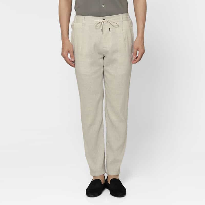 BERNARDO GIUSTI BERNARDO GIUSTI＜ベルナルド ジュスティ＞ バーニーズ　ニューヨーク限定リネンウール素材ストレッチパンツ LIGHT GRAY