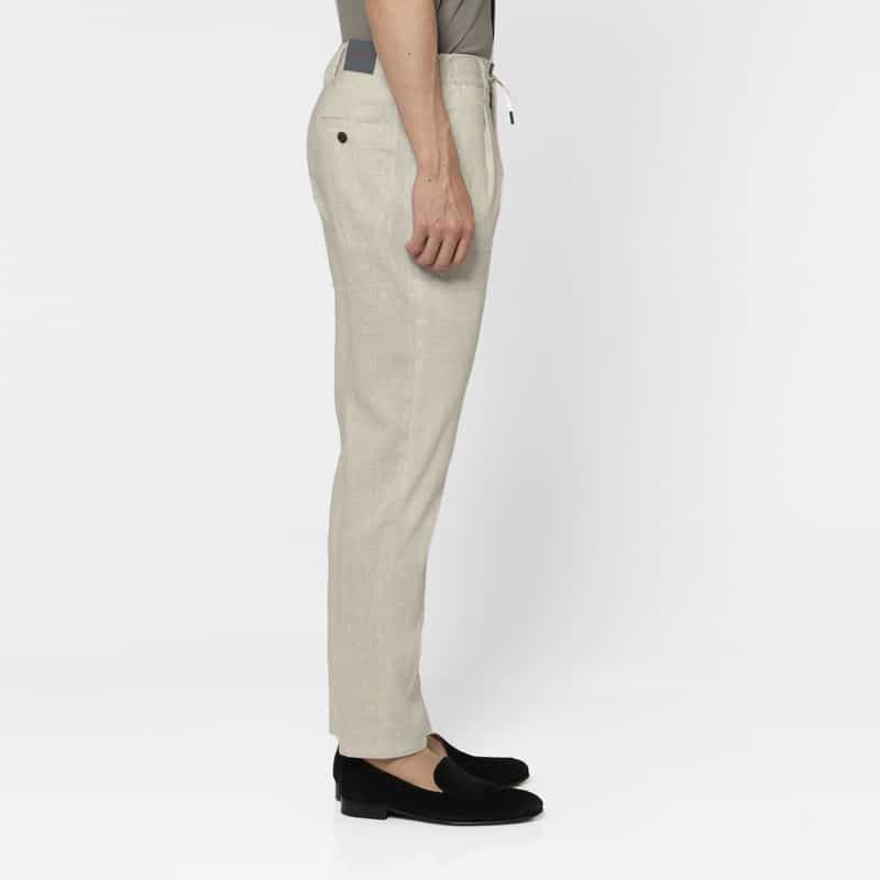 BERNARDO GIUSTI BERNARDO GIUSTI＜ベルナルド ジュスティ＞ バーニーズ　ニューヨーク限定リネンウール素材ストレッチパンツ LIGHT GRAY