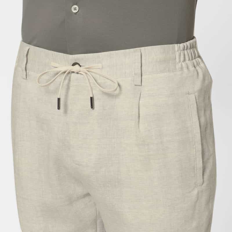 BERNARDO GIUSTI BERNARDO GIUSTI＜ベルナルド ジュスティ＞ バーニーズ　ニューヨーク限定リネンウール素材ストレッチパンツ LIGHT GRAY