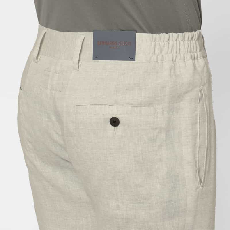 BERNARDO GIUSTI BERNARDO GIUSTI＜ベルナルド ジュスティ＞ バーニーズ　ニューヨーク限定リネンウール素材ストレッチパンツ LIGHT GRAY