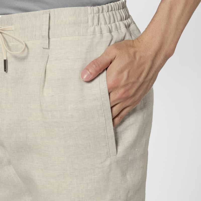 BERNARDO GIUSTI BERNARDO GIUSTI＜ベルナルド ジュスティ＞ バーニーズ　ニューヨーク限定リネンウール素材ストレッチパンツ LIGHT GRAY