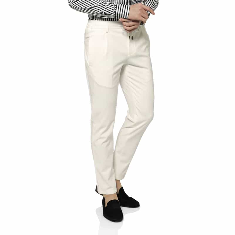 BERNARDO GIUSTI BERNARDO GIUSTI＜ベルナルド ジュスティ＞ ジャージー素材ストレッチパンツ WHITE