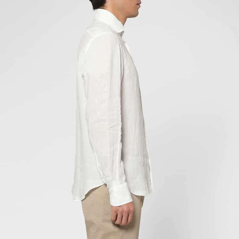 FINAMORE FINAMORE＜フィナモレ＞ リネンシャツ"PANTELLERIA" WHITE