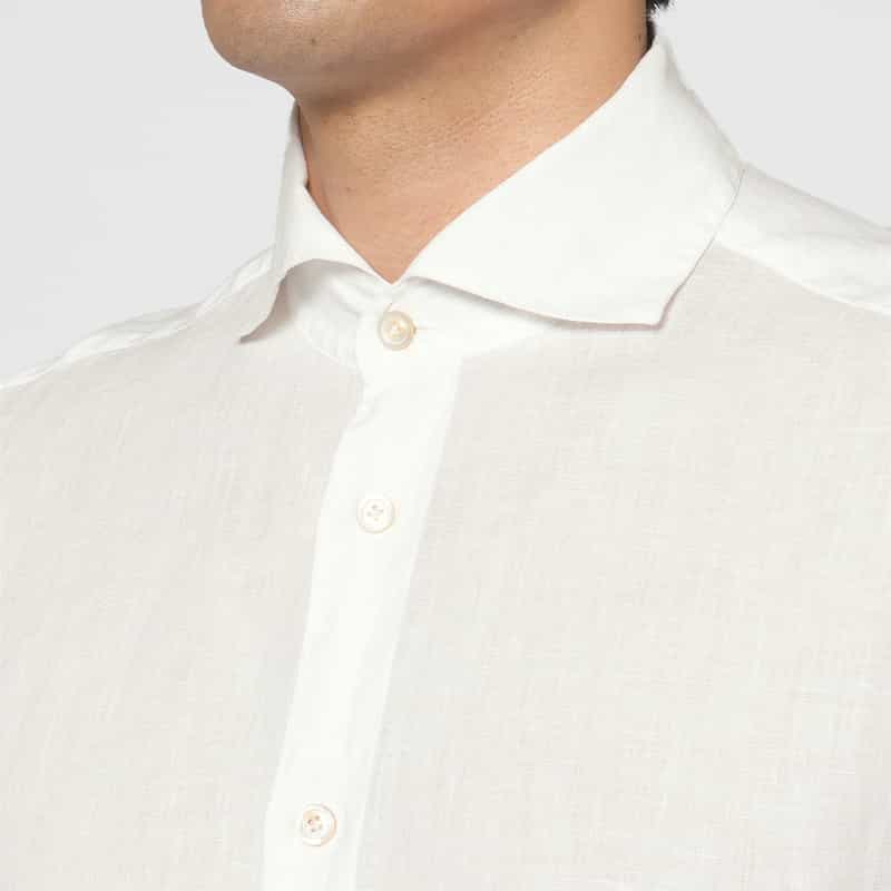 FINAMORE FINAMORE＜フィナモレ＞ リネンシャツ"PANTELLERIA" WHITE