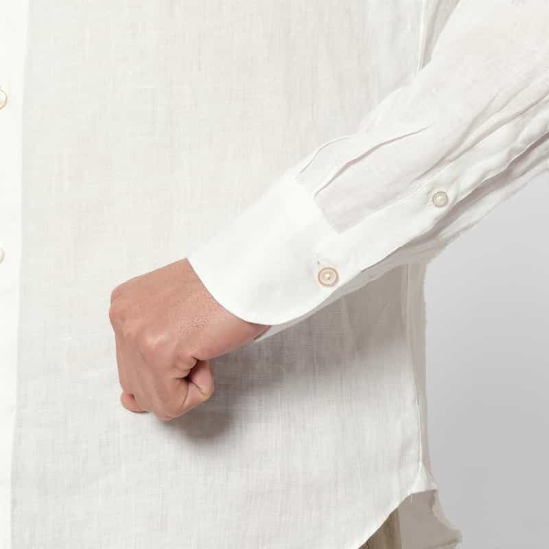 FINAMORE FINAMORE＜フィナモレ＞ リネンシャツ"PANTELLERIA" WHITE