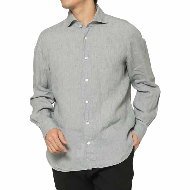FINAMORE FINAMORE＜フィナモレ＞ リネンシャツ"PANTELLERIA" GRAY