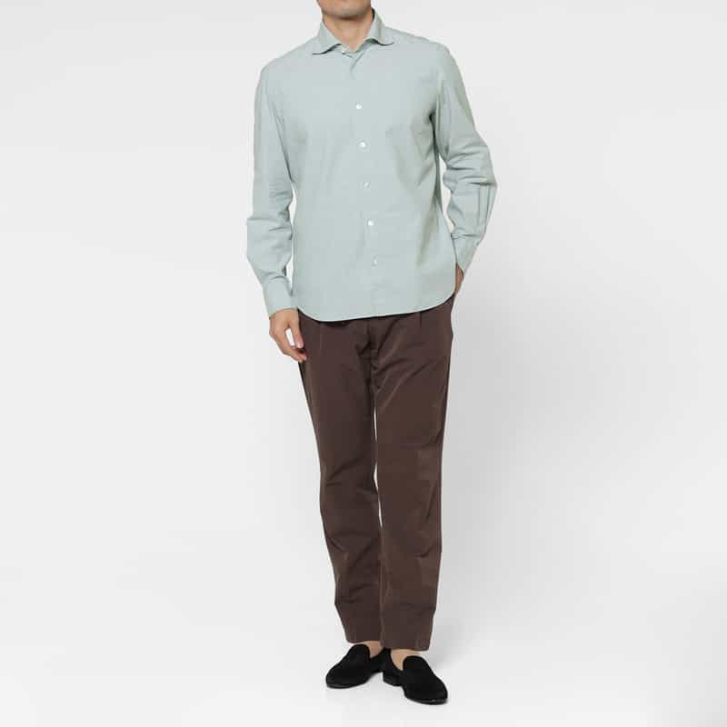 FINAMORE FINAMORE＜フィナモレ＞ シャンブレーシャツ"SIMONE" BLUE