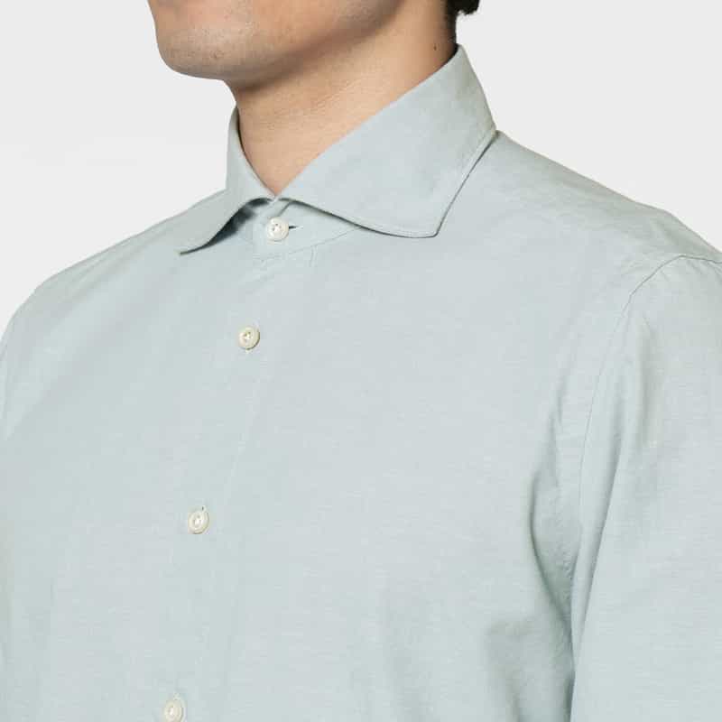 FINAMORE FINAMORE＜フィナモレ＞ シャンブレーシャツ"SIMONE" BLUE