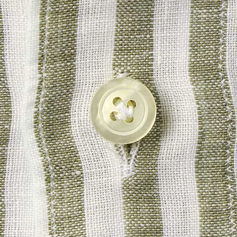 FINAMORE FINAMORE＜フィナモレ＞ ストライプ柄リネンシャツ"PANTELLERIA" GREEN