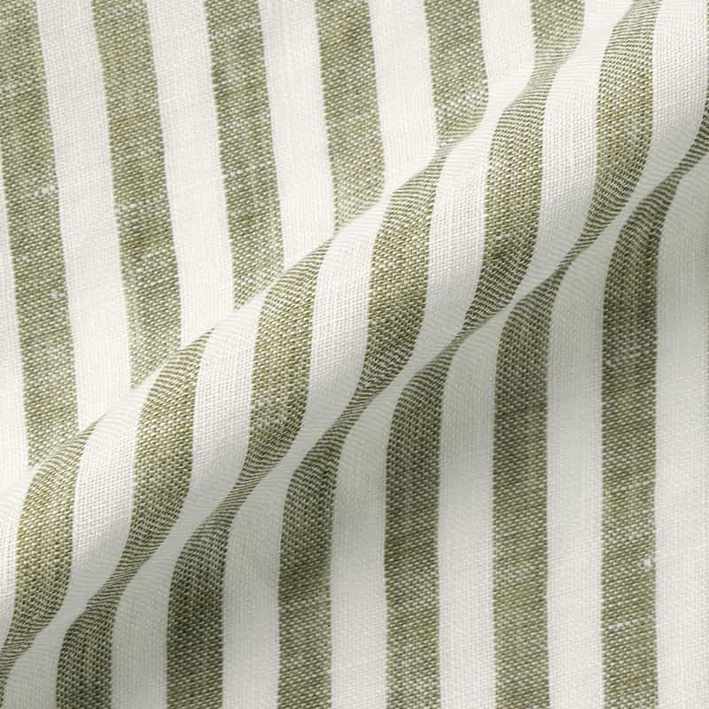 FINAMORE FINAMORE＜フィナモレ＞ ストライプ柄リネンシャツ"PANTELLERIA" GREEN