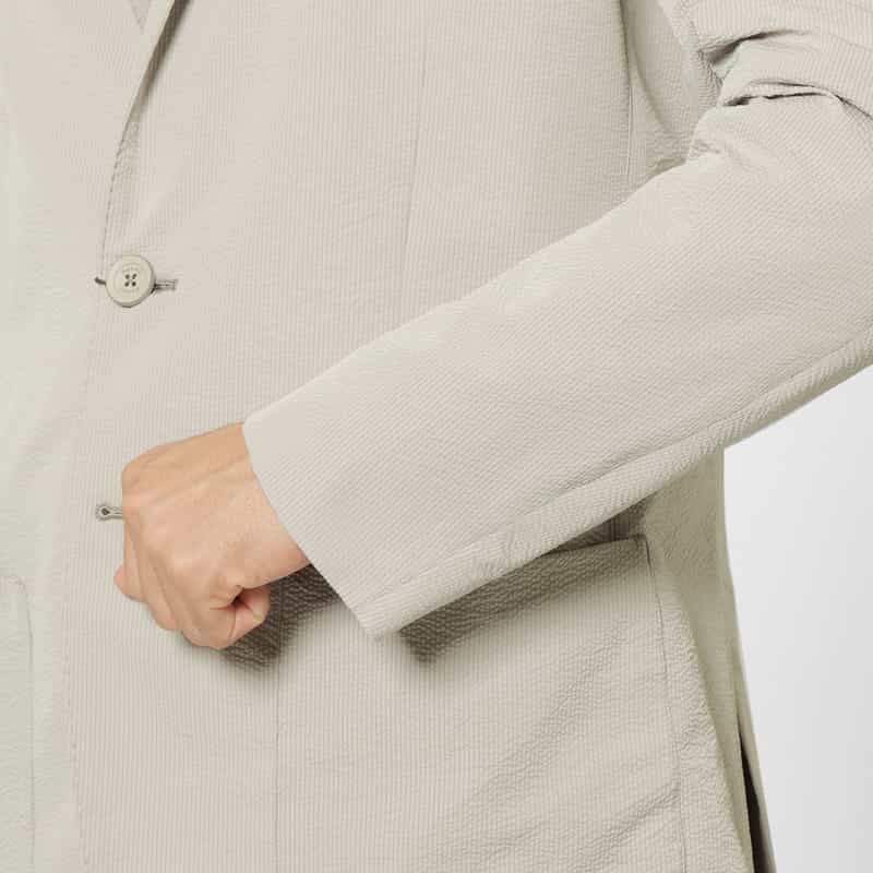 HERNO HERNO＜ヘルノ＞ セットアップ シアサッカー素材テーラードジャケット LIGHT GRAY