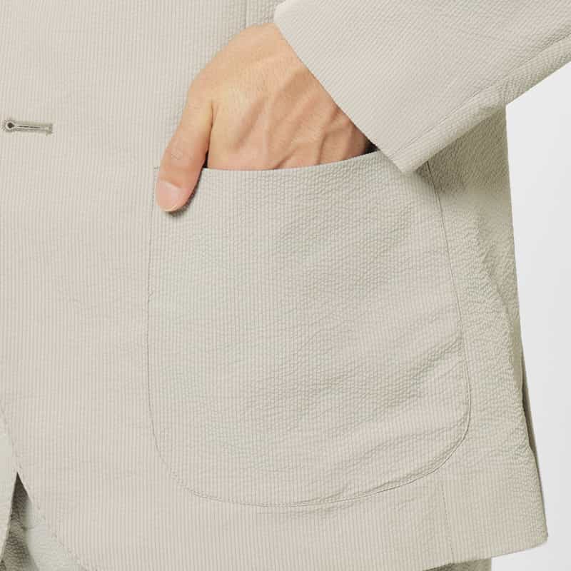 HERNO HERNO＜ヘルノ＞ セットアップ シアサッカー素材テーラードジャケット LIGHT GRAY