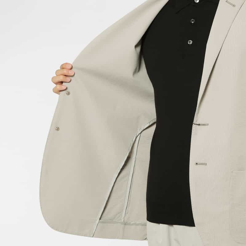 HERNO HERNO＜ヘルノ＞ セットアップ シアサッカー素材テーラードジャケット LIGHT GRAY