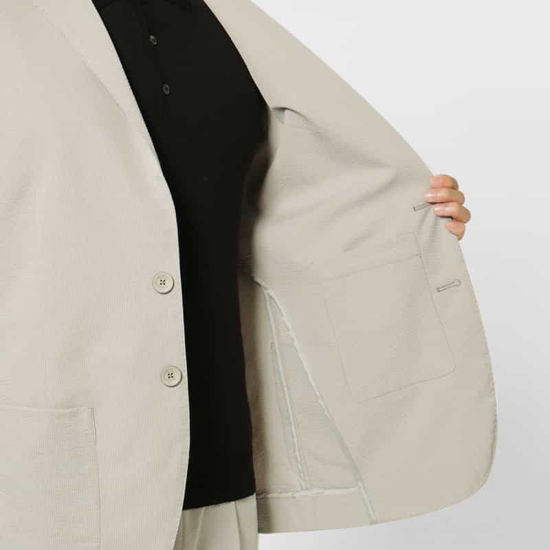 HERNO HERNO＜ヘルノ＞ セットアップ シアサッカー素材テーラードジャケット LIGHT GRAY