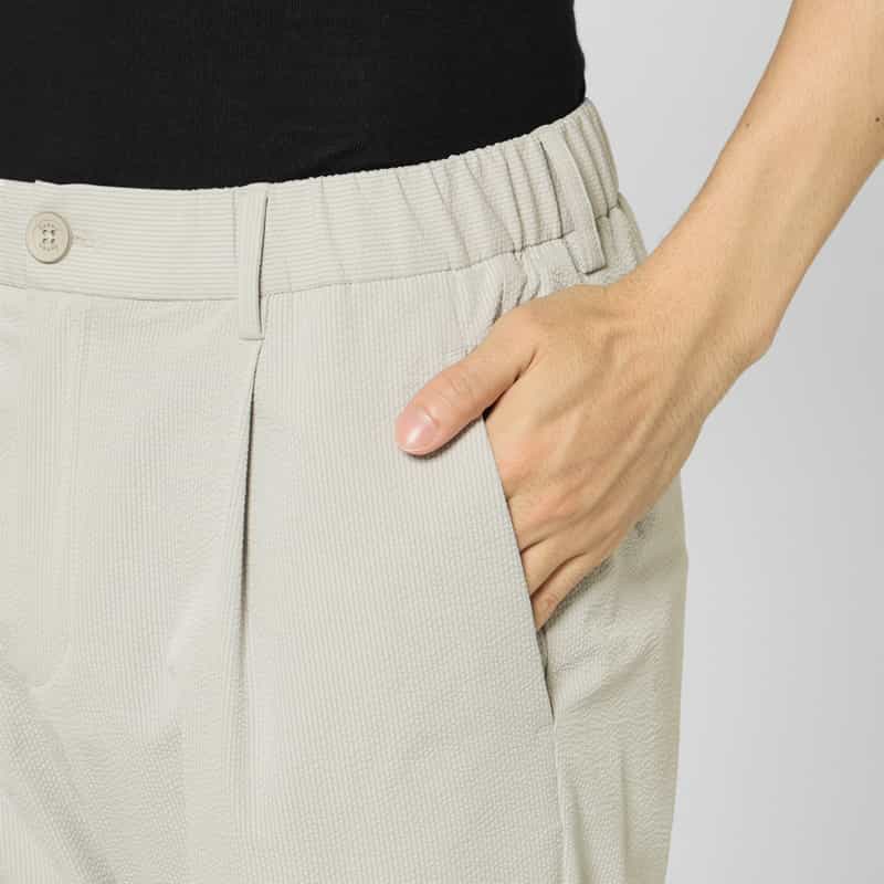 HERNO HERNO＜ヘルノ＞ セットアップ シアサッカー素材ストレッチパンツ LIGHT GRAY