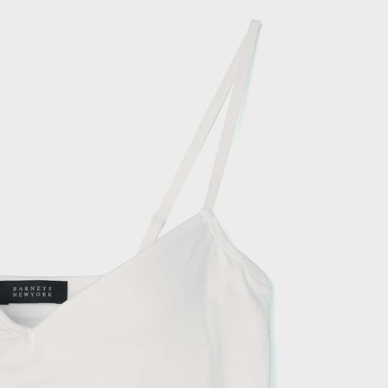BARNEYS NEW YORK ウォッシャブル カップ付きキャミソールドレス WHITE