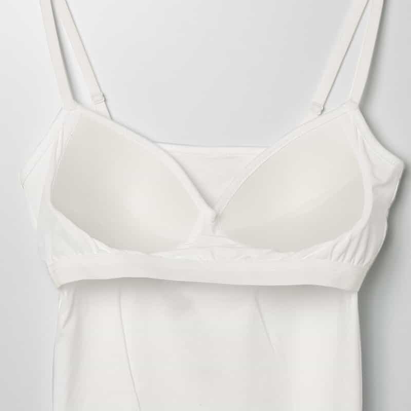 BARNEYS NEW YORK ウォッシャブル カップ付きキャミソールドレス WHITE