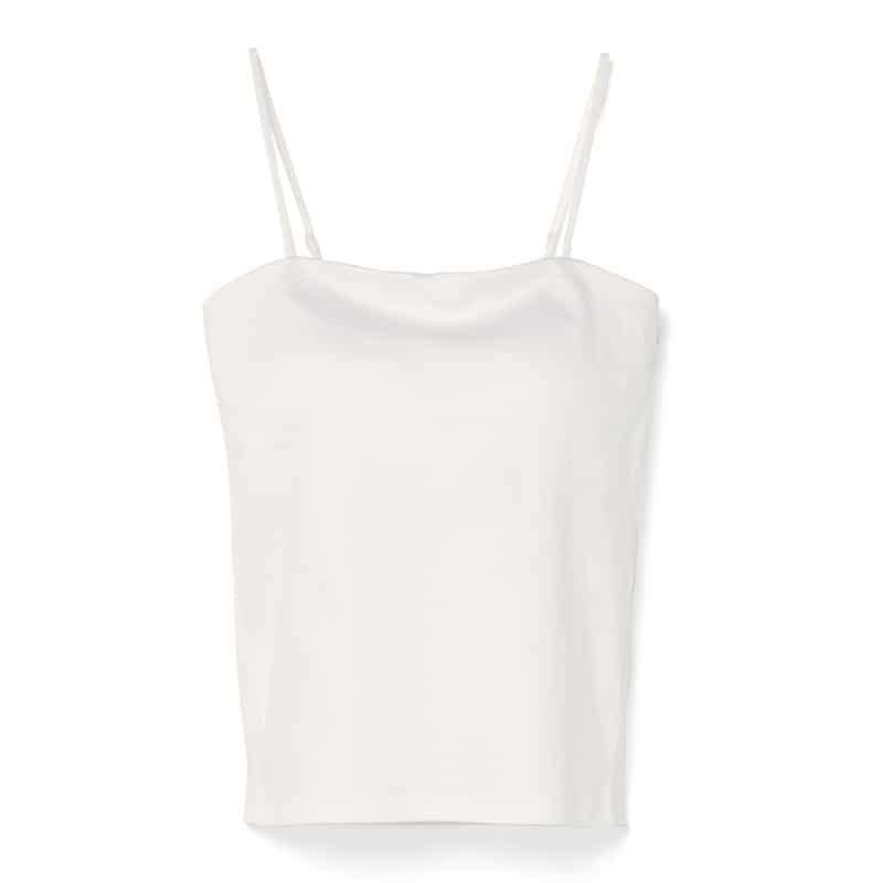 BARNEYS NEW YORK ウォッシャブル カップ付きベアトップキャミソール WHITE