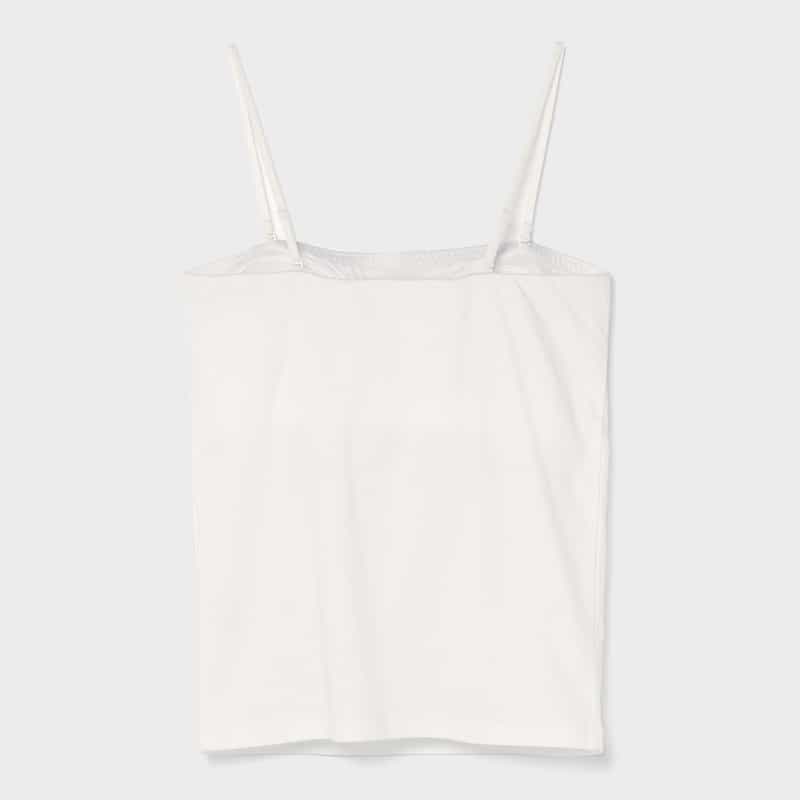 BARNEYS NEW YORK ウォッシャブル カップ付きベアトップキャミソール WHITE