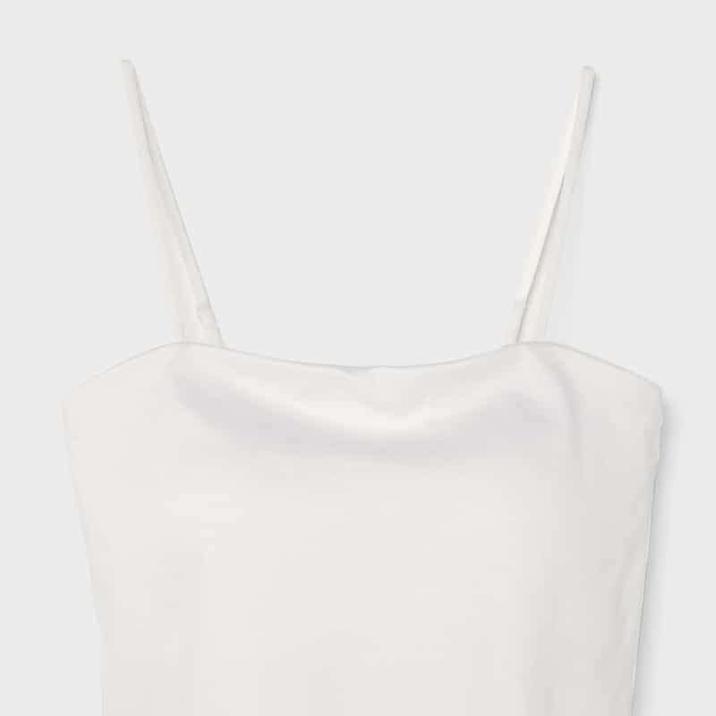 BARNEYS NEW YORK ウォッシャブル カップ付きベアトップキャミソール WHITE