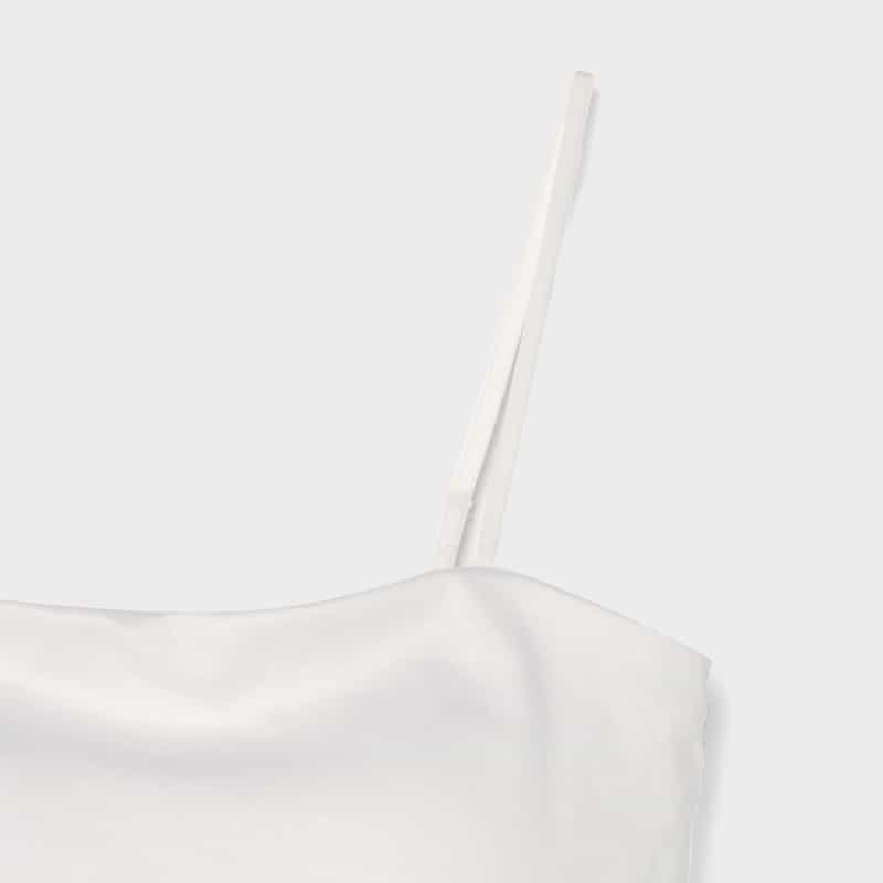 BARNEYS NEW YORK ウォッシャブル カップ付きベアトップキャミソール WHITE