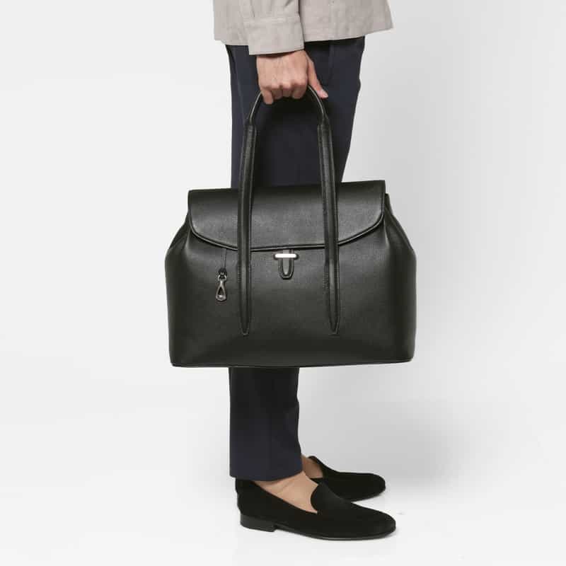 ETIAM ETIAM＜エティアム＞ バーニーズ　ニューヨーク限定 フラップトートバッグ BLACK