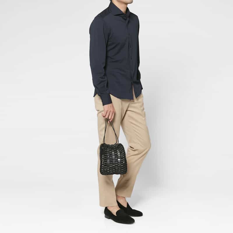 IL MICIO IL MICIO＜イル ミーチョ＞ バーニーズ　ニューヨーク限定 巾着バッグ "BOHOSACCHETTO" BLACK