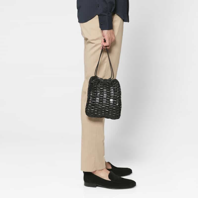 IL MICIO IL MICIO＜イル ミーチョ＞ バーニーズ　ニューヨーク限定 巾着バッグ "BOHOSACCHETTO" BLACK